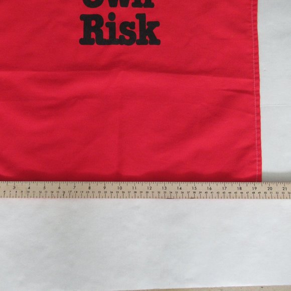 EAT AT YOUR OWN RISK Bib Apron Size S/M Made in the USA RED by Now Designs - Picture 7 of 11